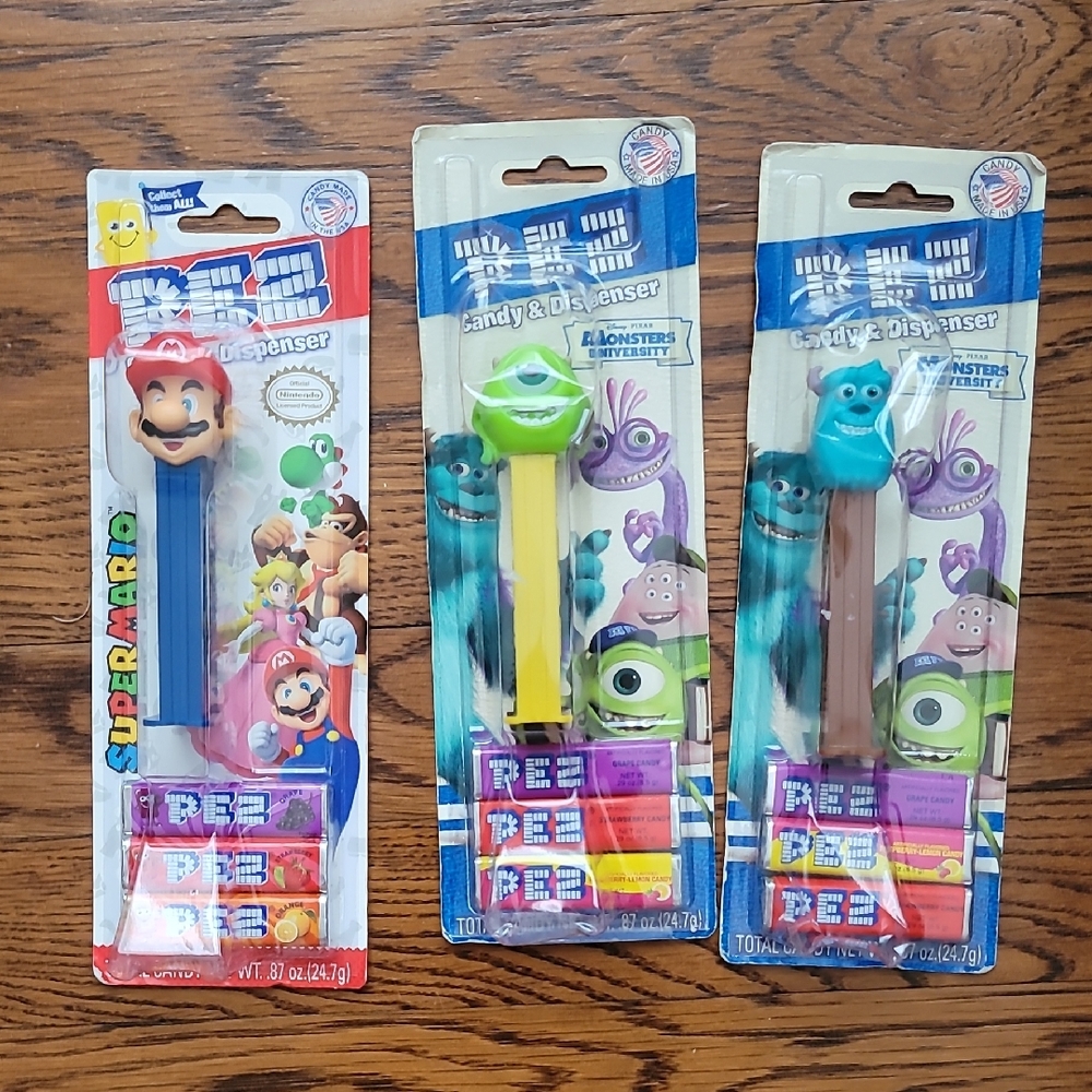 PEZ Candy Dispenser Set - Super Mario & Monsters Inc.